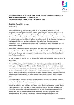 Samenvatting PREEK “God leidt door dichte deuren