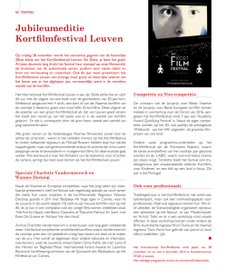 Jubileumeditie Kortfilmfestival Leuven