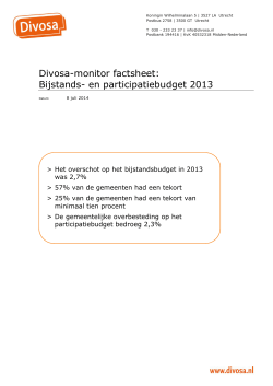 Divosa-monitor factsheet: Bijstands
