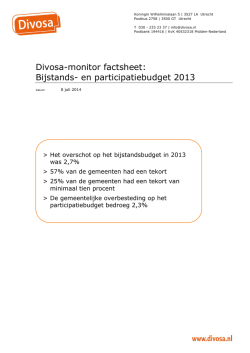 Divosa-monitor factsheet: Bijstands