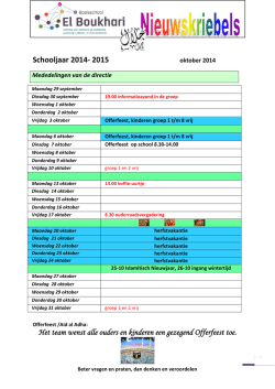 Nieuwskriebel oktober 2014
