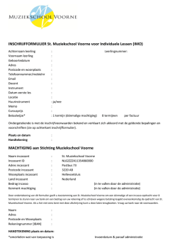 INSCHRIJFFORMULIER St. Muziekschool Voorne voor Individuele