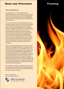 Leaflet Training Burn-out Preventie