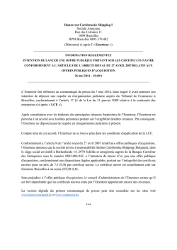 Hanzevast Carisbrooke Shipping I Soci&eacute;t&eacute; Anonyme Rue
