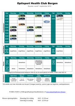 Download het lesrooster - Optisport Health Club