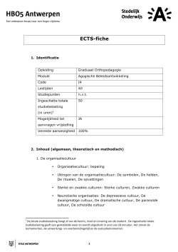 ECTS-fiche - Stedelijk Onderwijs