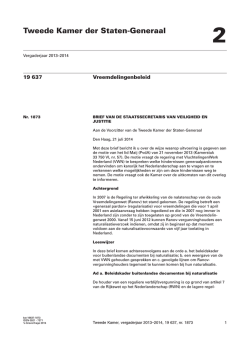 een brief aan de Tweede Kamer