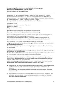 Verslag infobijeenkomst 19-6-2014 nwe verordening Wmo en