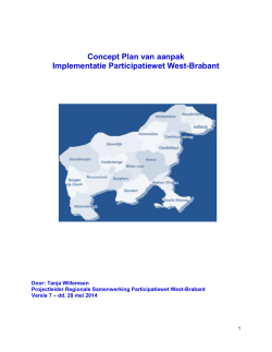 Plan van aanpak participatiewet - RPA West-Brabant