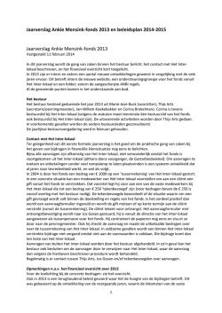 Jaarverslag Ankie Mensink-fonds 2013 en - Het Inter