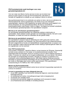 ITB Precisietechniek zoekt leerlingen voor onze
