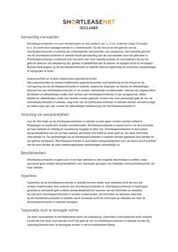 DISCLAIMER Aanvaarding voorwaarden Uitsluiting van