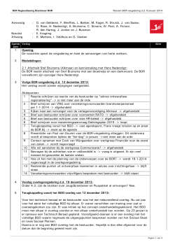 Verslag overleg BOR van 9 januari 2014