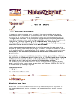 Nieuwsbrief OBS De Wizzert juli 2014