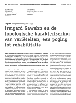 Irmgard Gawehn en de topologische karakterisering van vari&uml;eteiten
