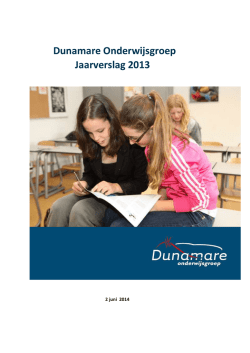 Dunamare Onderwijsgroep Jaarverslag 2013