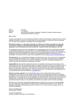 Informatie start 2014-2015 1e jaar