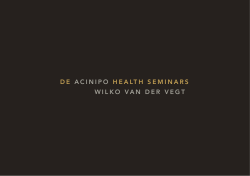 de acinipo health seminars wilko van der vegt