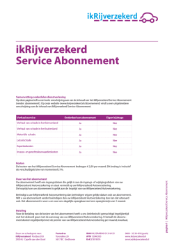 ikRijverzekerd Service Abonnement