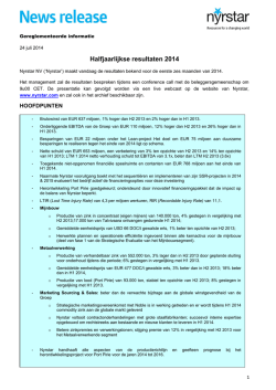 Halfjaarlijkse resultaten 2014
