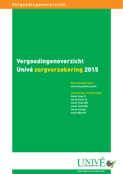 vergoedingenoverzicht Univé Zorg Select 2015