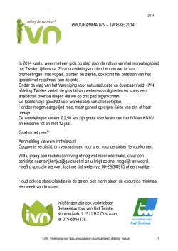 Programma IVN-excursies in Het Twiske in 2014