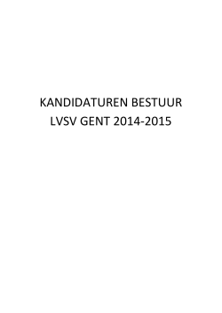 kandidaturen bestuur lvsv gent 2014-2015