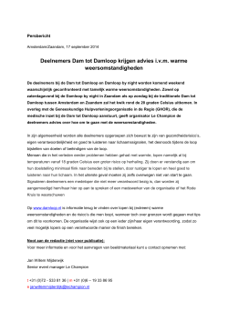 Deelnemers Dam tot Damloop krijgen advies i.v.m. warme