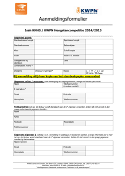 Inschrijfformulier Isah KNHS/KWPN Hengstencompetitie dressuur