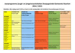 Jaarprogramma jeugd- en jongerenactiviteiten Doopsgezinde