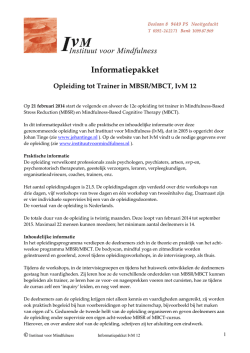 Informatiepakket Opleiding tot Trainer in MBSR/MBCT, IvM 12