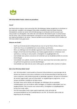 Procedure en criteria voor het IVN Scharrelkids Fonds