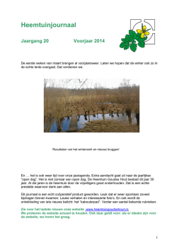 Heemtuinjournaal voorjaar 2014