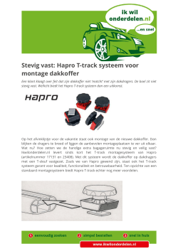 Stevig vast: Hapro T-track systeem voor montage dakkoffer