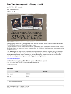 Stan Van Samang en C° - Simply Live III Velden