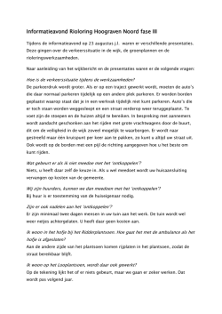 Informatieavond Rioloring Hoograven Noord fase III W