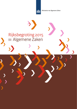 Rijksbegroting 2015 iii Algemene Zaken