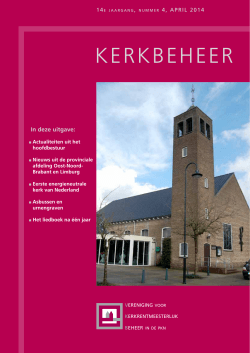 Kerkbeheer April 2014 - Vereniging voor Kerkrentmeesterlijk Beheer