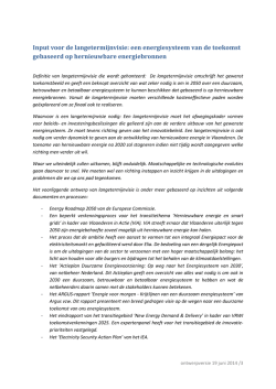 Input voor de langetermijnvisie: een