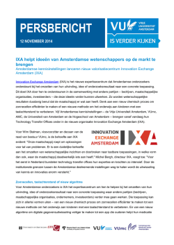 IXA helpt idee&euml;n van Amsterdamse wetenschappers op de markt te