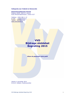 20141106 VVD Bijdrage slotdebat Begroting 2015