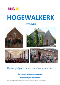 Op weg blijven naar een vitale gemeente - Steenwijk