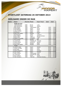 Startlijst Indoor Hapert 2014 Zaterdag_v2