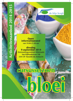 Bloei-brochure - De Blije Borgh