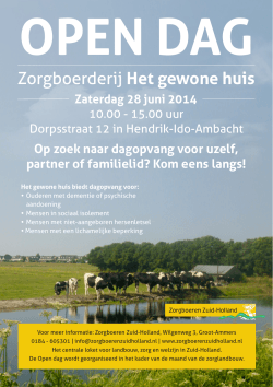 Zorgboerderij Het gewone huis - Stichting Zorgboeren Zuid Holland
