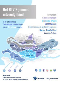 Het RTV Rijnmond uitzendgebied