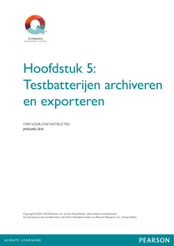 Hoofdstuk 5: Testbatterijen archiveren en exporteren