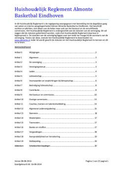 Huishoudelijk reglement Almonte versie 08-08-2014