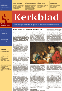 Over zegen en zegenen gesproken... - PKN