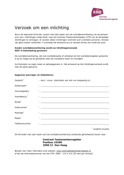 Verzoek om een inlichting - Verklaring van Erfrecht nodig?